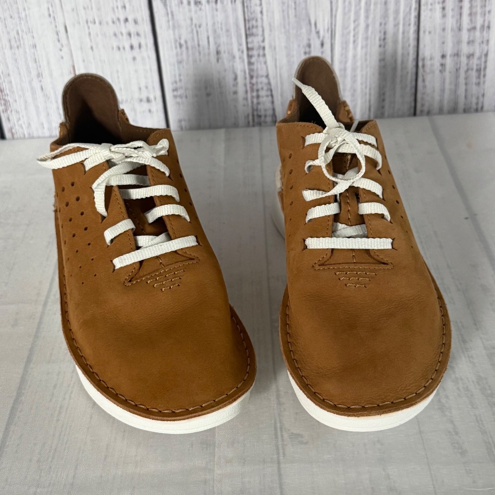 Clarks Torhill Bee Tan Leather Lace Up Sneakers Womens 7.5 261704214050